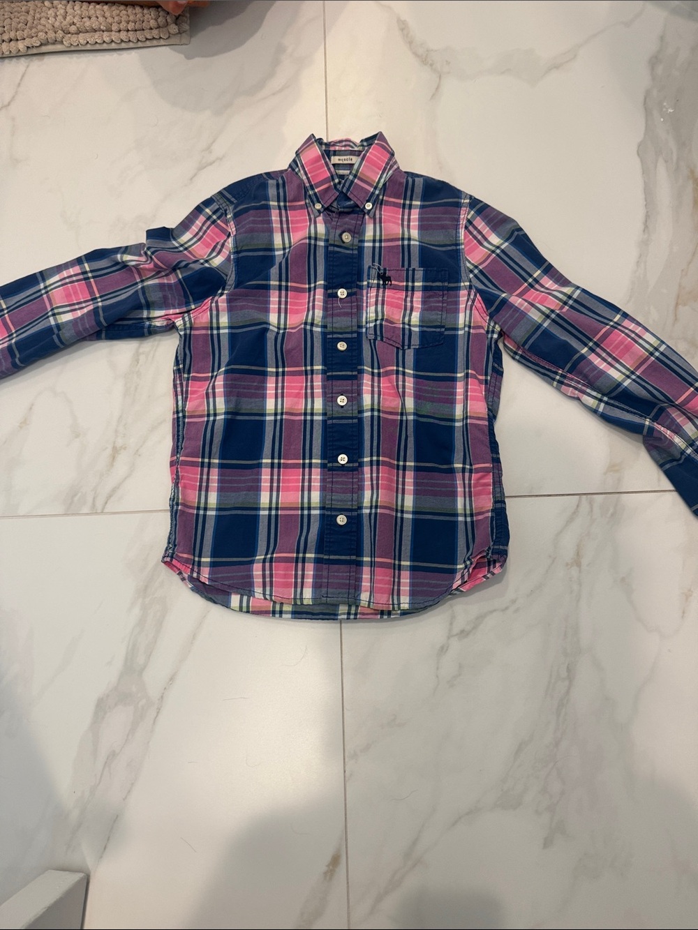abercrombie kids Pink & Blue Plaid Button-Down Shirt